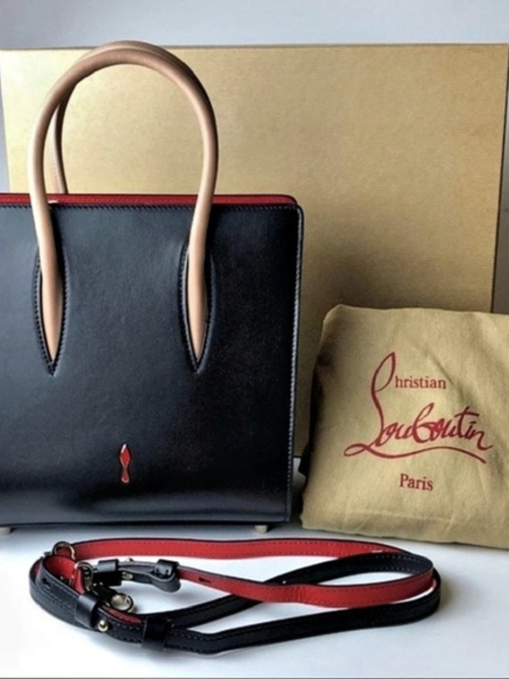 Christian Louboutin Paloma Tote Bag Black & Red